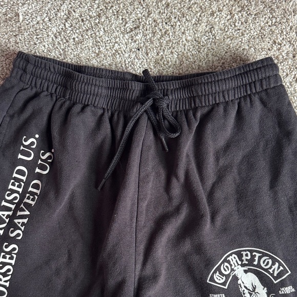 Compton Cowboys Black Women's Athletic Shorts with Graphic Print - Picture 5 of 7